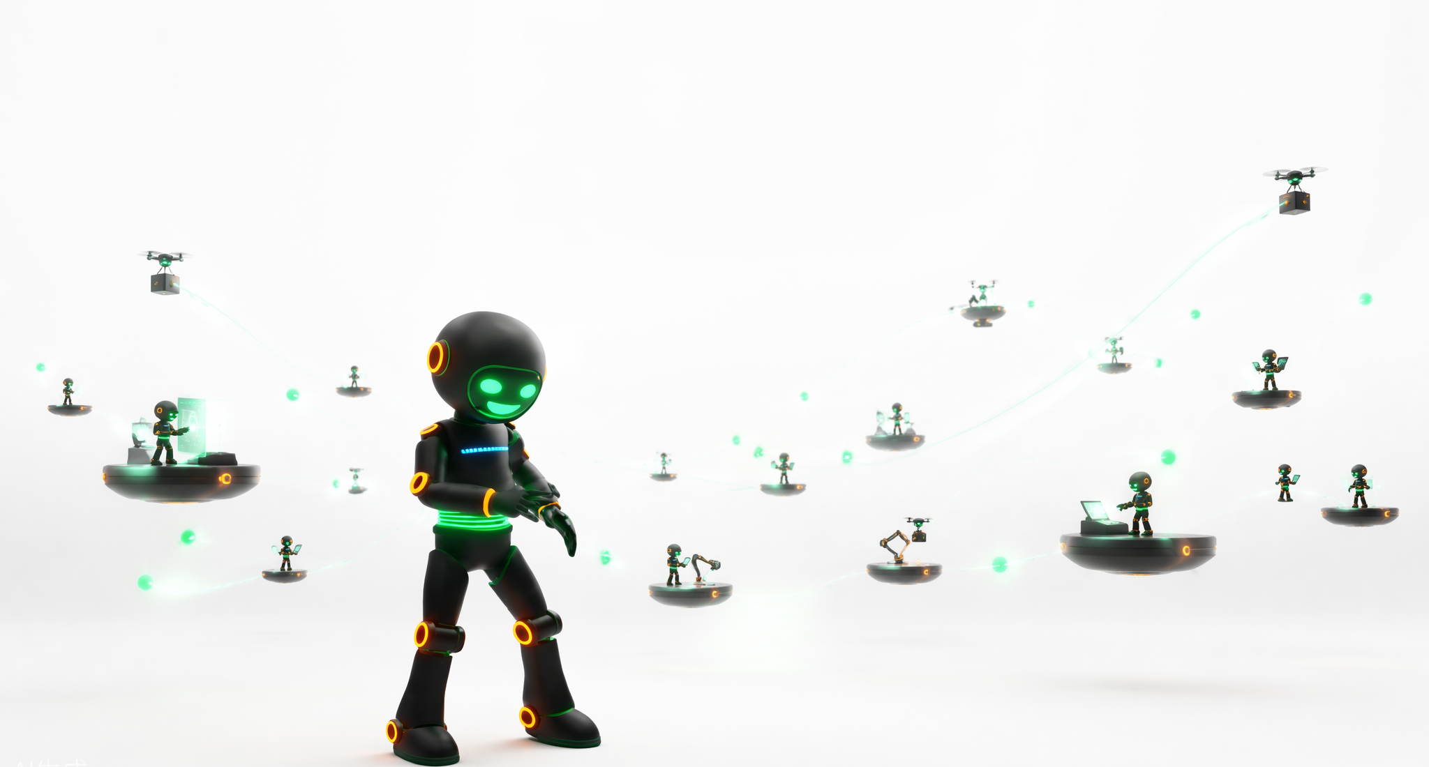 Chip, a small mint robot, at work
